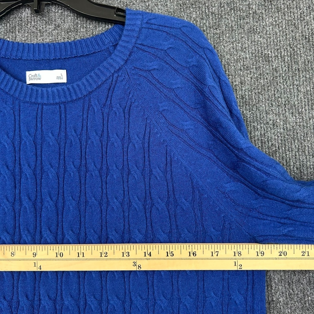 Lot of 2 - Croft & Barrow Women's L Sweaters Cable Knit Long Sleeve Blue Pink - Picture 6 of 16